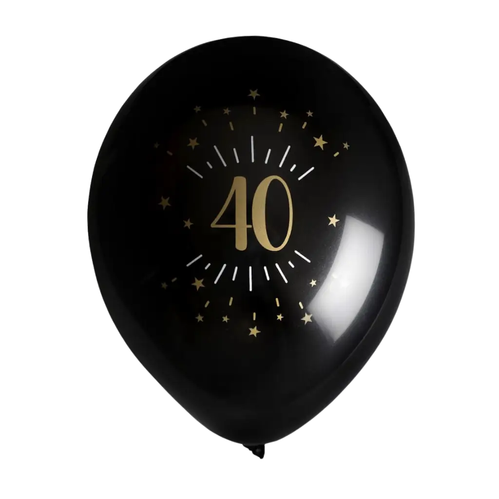 40 år gammel ballon Black Gold (sæt af 8)