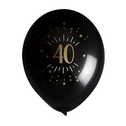 40 år gammel ballon Black Gold (sæt af 8)