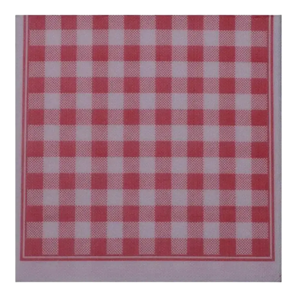 2-lags håndklæde af solvat (38x38cm) Vichy Red (sæt med 40)