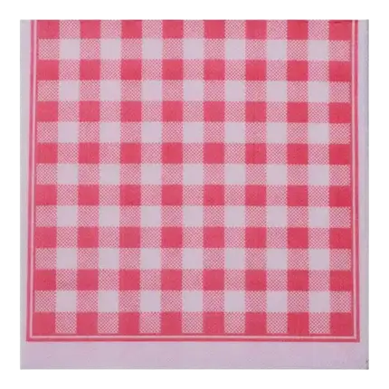 2-lags håndklæde af solvat (38x38cm) Vichy Red (sæt med 40)