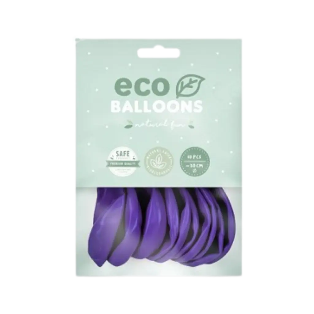 Pakke med 10 lilla bionedbrydelige balloner