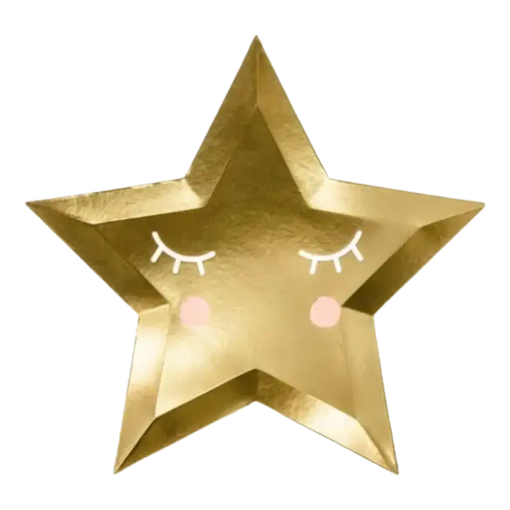 Lille stjerne" Guldplade (sæt med 6 stk.)