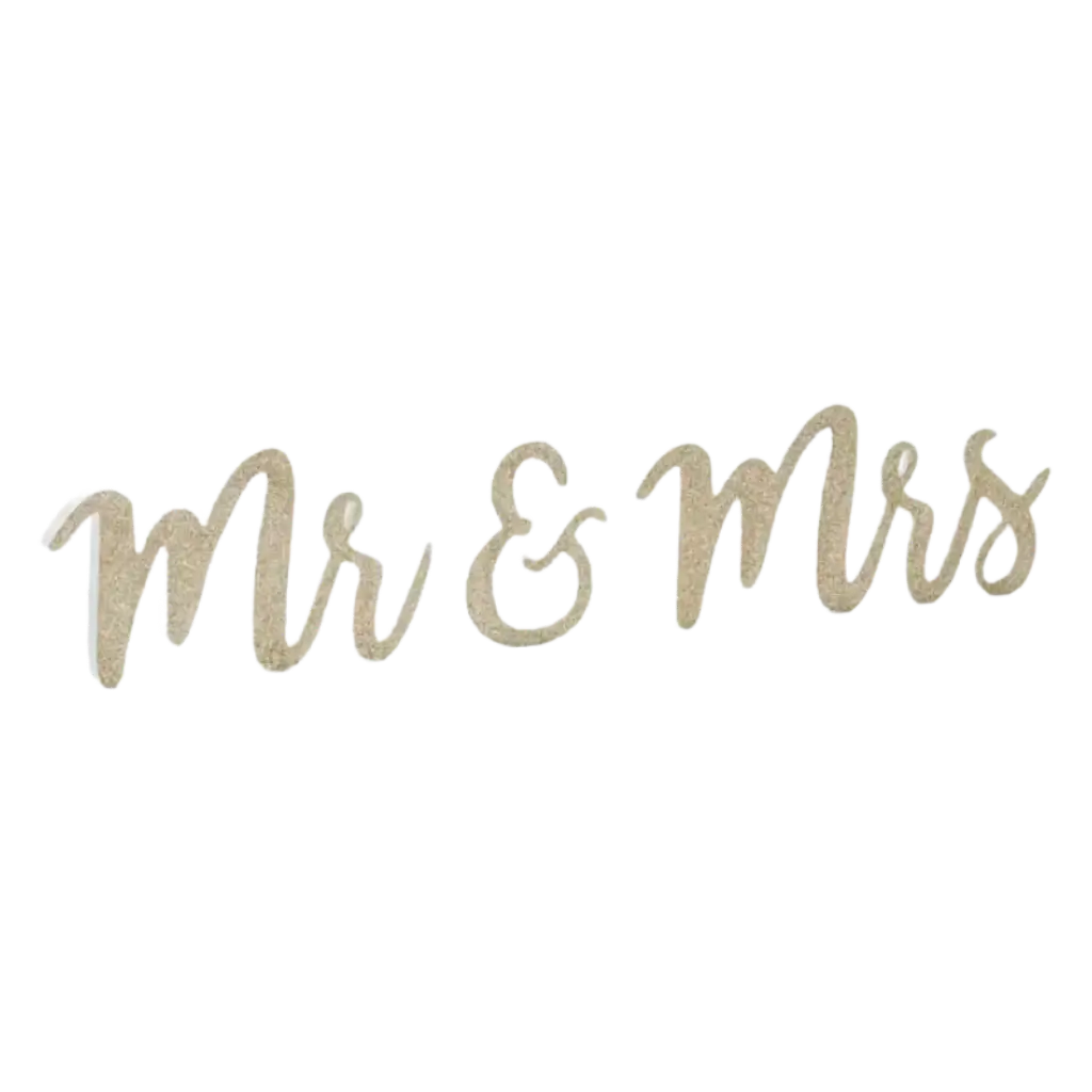 Mr & Mrs" bogstaver Brilliant Gold