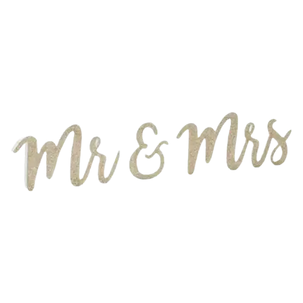 Mr & Mrs bogstaver Brilliant Gold