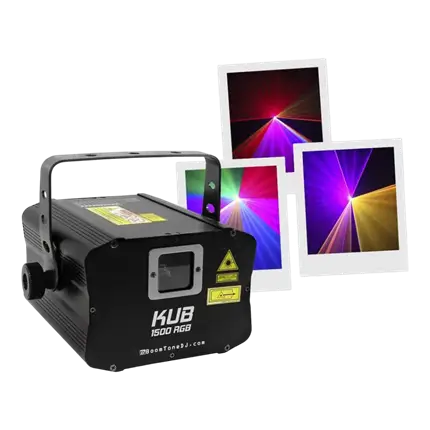FLERFARVET LASERMASKINE - KUB 1500 RGB - BOOMTONE DJ