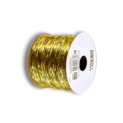 Guldmetallic snor - 20 m