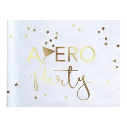 Bordløber Apéro metallic hvid - 5m*30cm