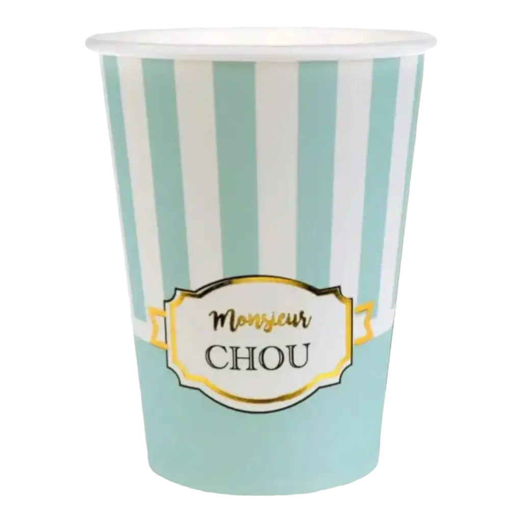 Hvid papirkop "Monsieur Chou" - sæt med 10 stk.