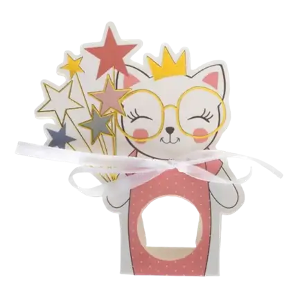 Kitty Party Pink bryllupsinvitation - sæt med 6 stk.