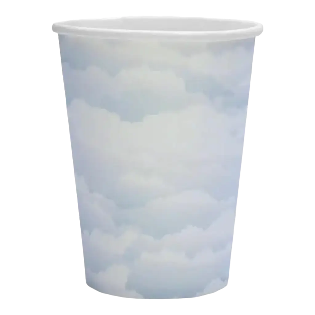 Himmelblå papirkop "Cloud" - sæt med 10 stk.