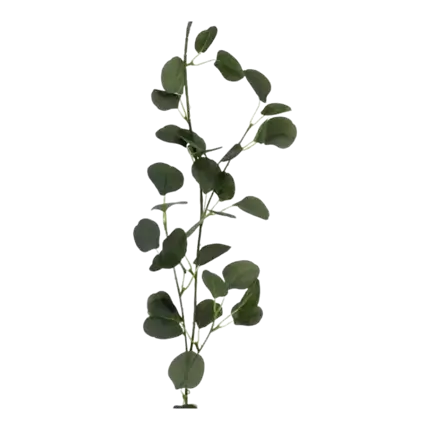 Eukalyptuskrans i grønt stof - 140 cm
