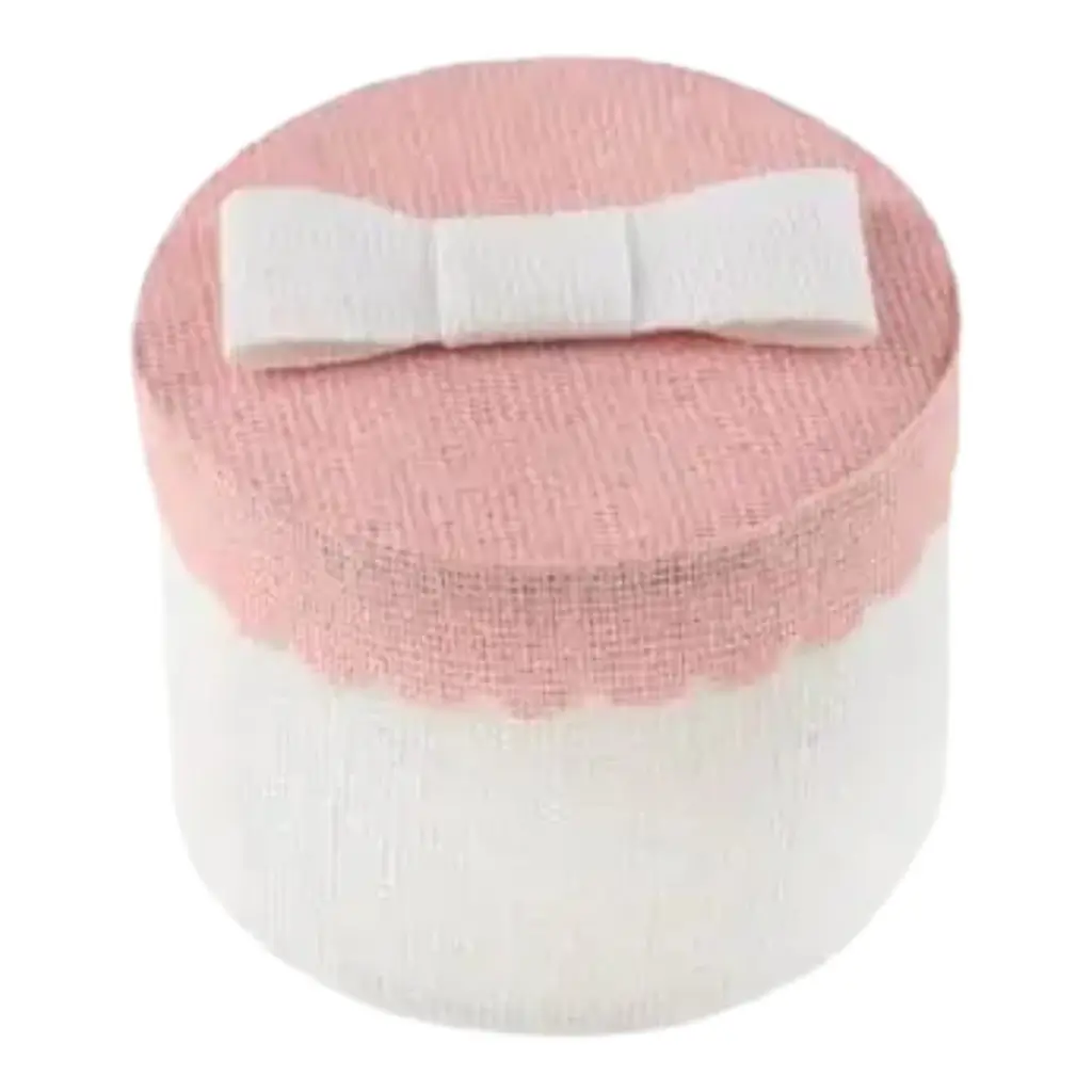 Rund lyserød æske - ø 5 x 5 cm - sæt med 4 stk.