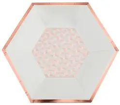 Paptallerken Bright squares ø26x23cm - Sæt med 10 stk.