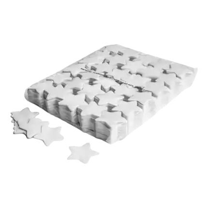 1KG White Star Confetti Bag - Ø 55 mm