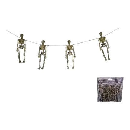 Halloween-papirguirlande 4 skeletter - 120 cm