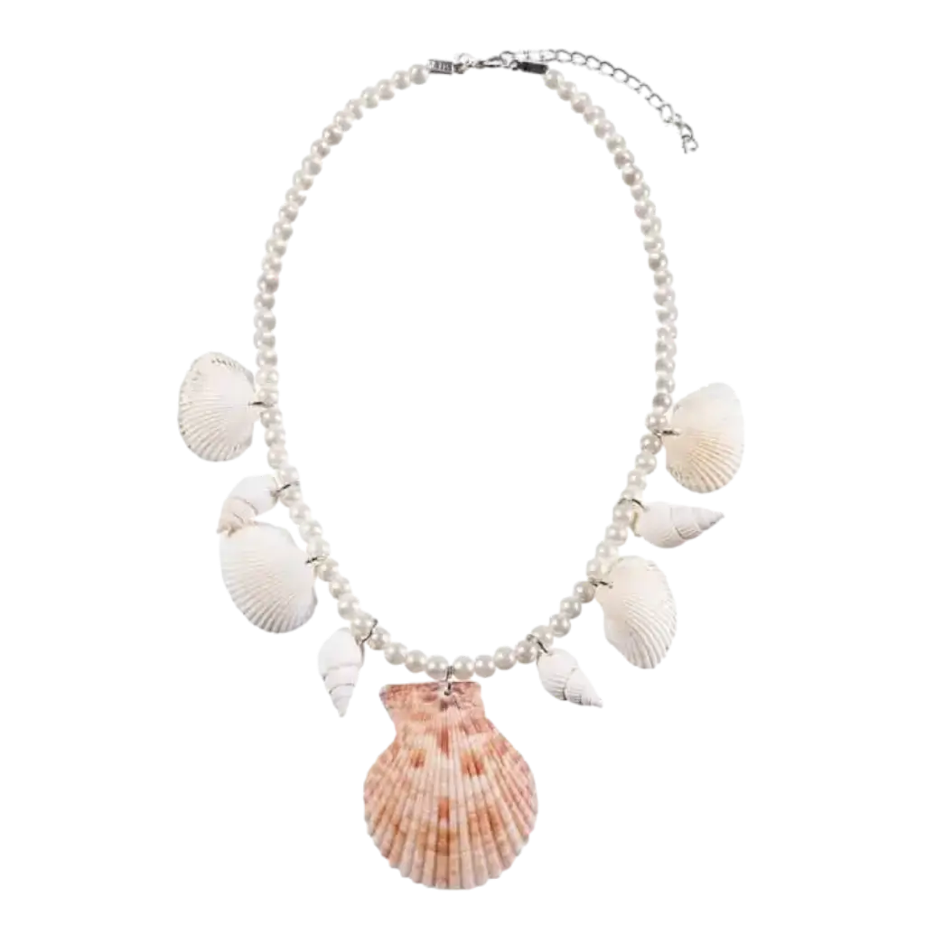 Havfrue Shell og perle halskæde