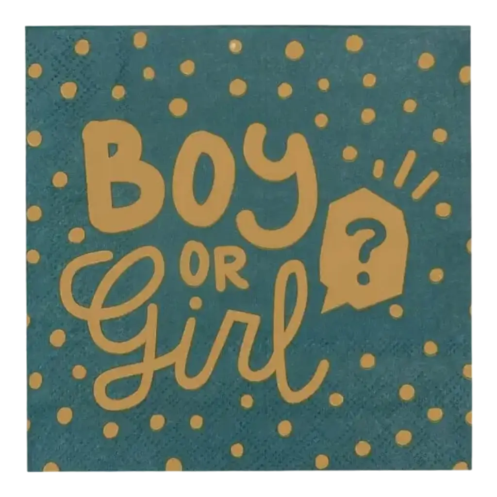 Boy or Girl? papirhåndklæder sort og guld (x20)