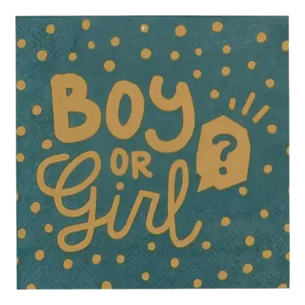 Boy or Girl? papirhåndklæder sort og guld (x20)