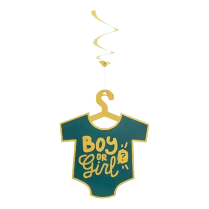 Dekorationswirls Boy or Girl i guld og sort (sæt med 2)