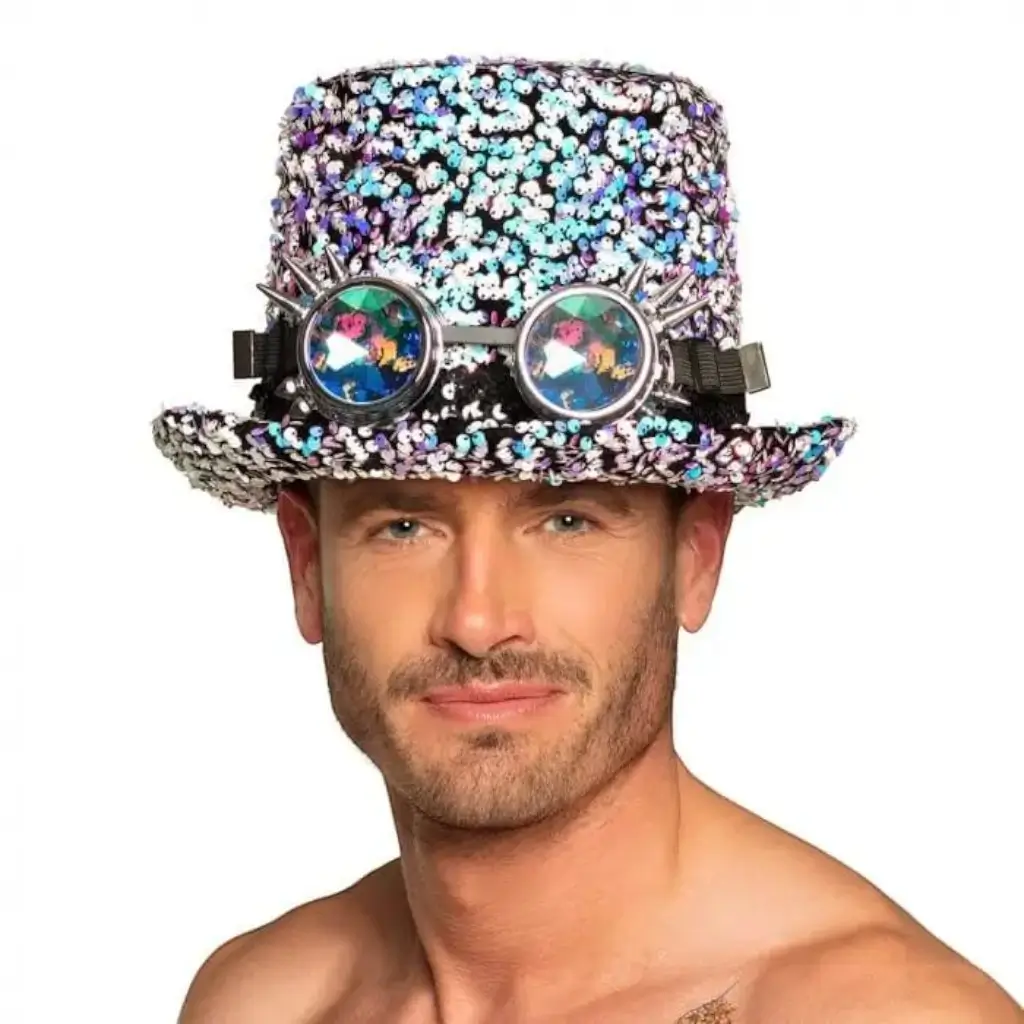 Retro hat sølv med briller