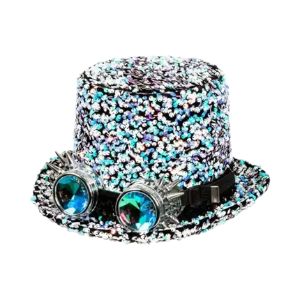 Retro hat sølv med briller