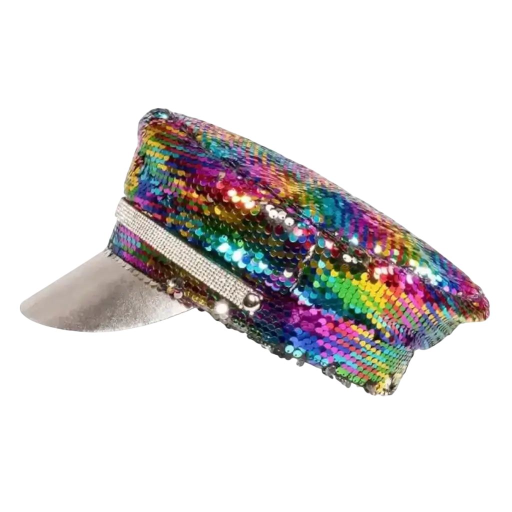 Silver flerfarvet vendbar kasket