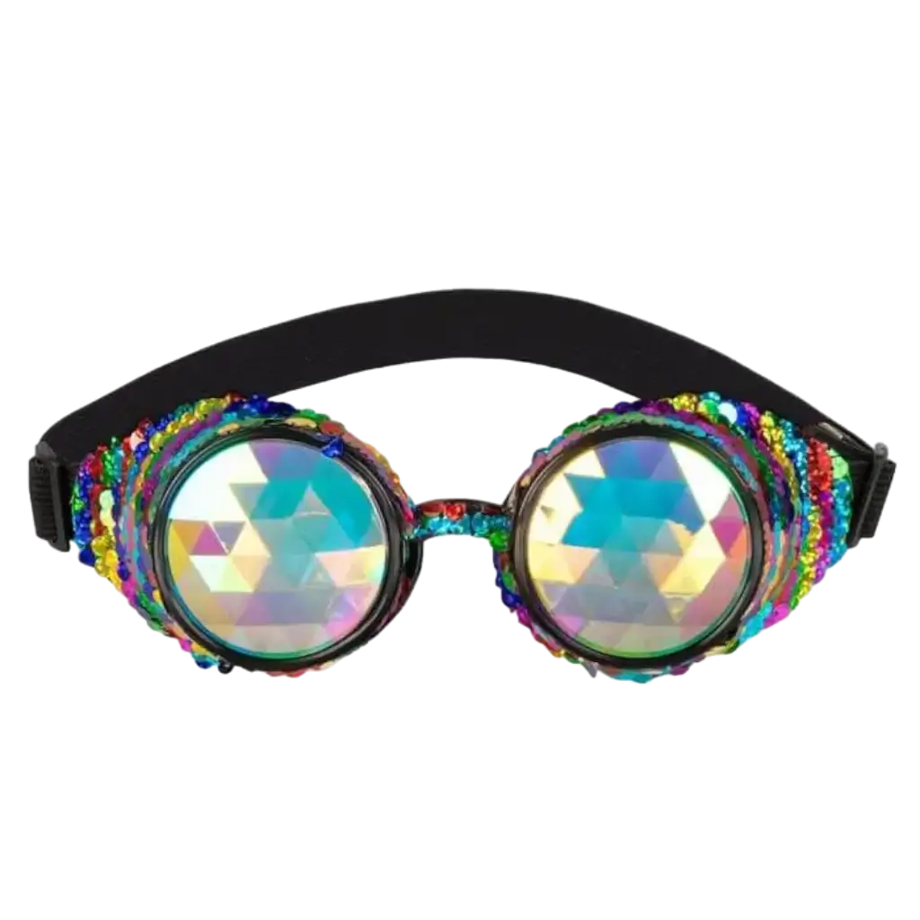 Flerfarvede retro glitterbriller