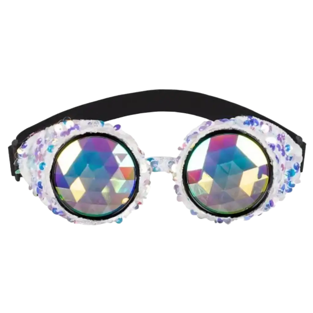 Hvide retro glitterbriller