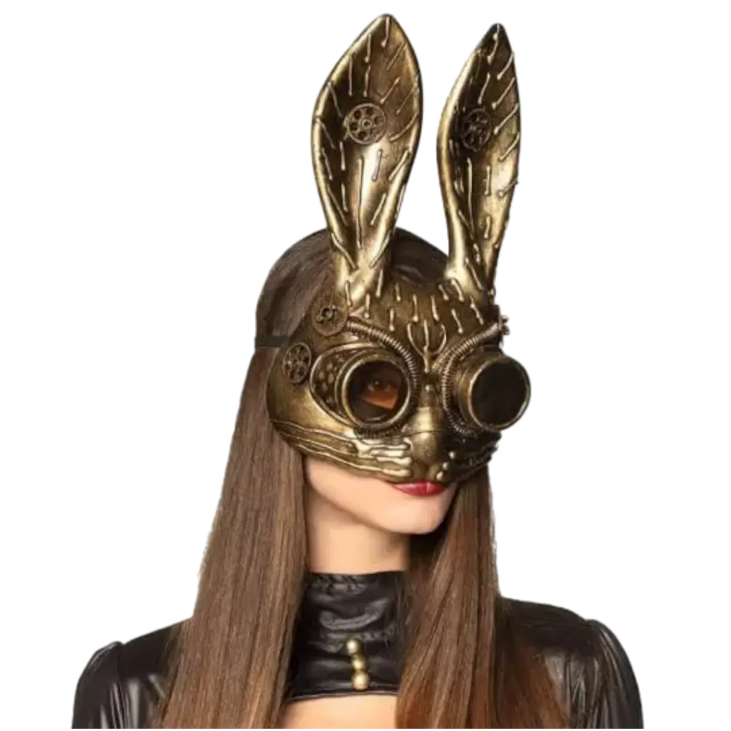 Kanin maske med kobber effekt