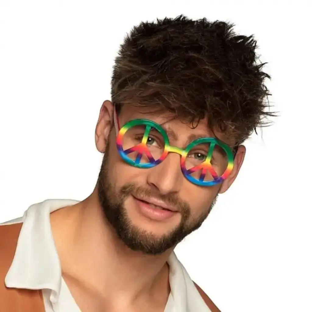 Flerfarvede hippiebriller (sæt med 3)