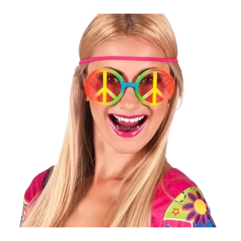 Hippie tricolour briller med lyserøde linser