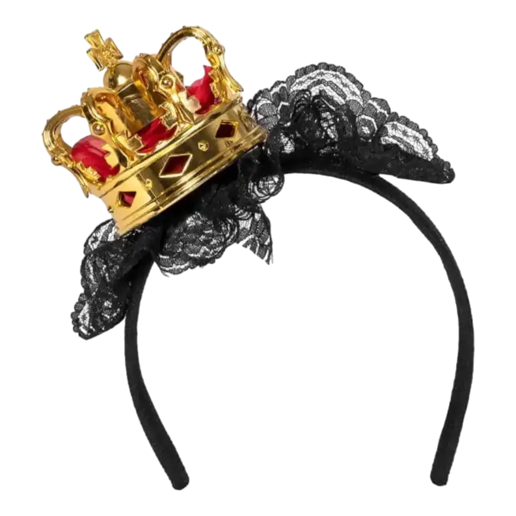 Dronningens krone pandebånd med blonder