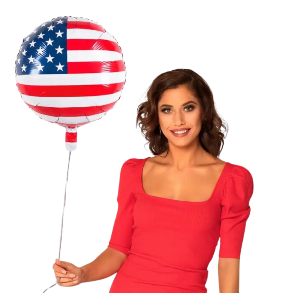 Aluminium rund ballon US Flag