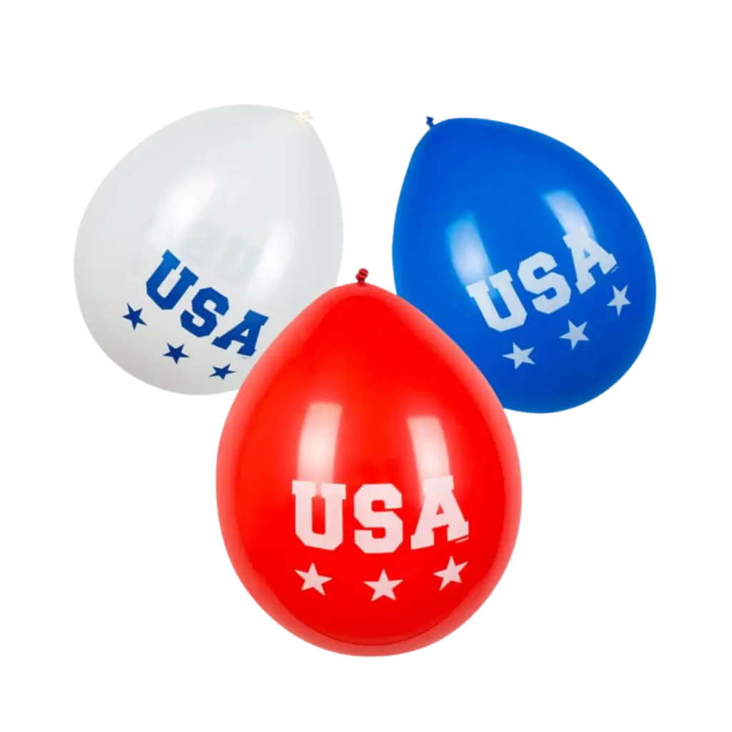 Latexballon "USA" (sæt med 6)