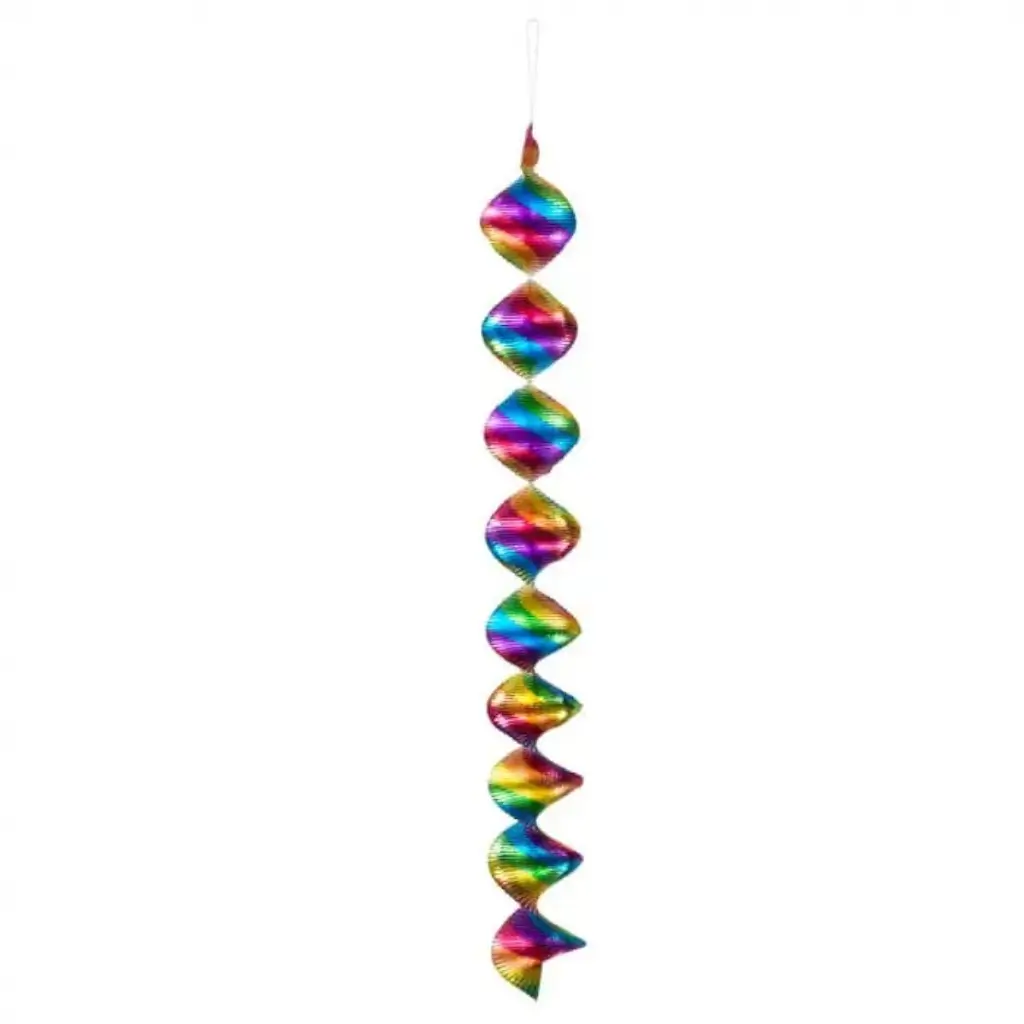 Regnbue spiral dekorationer (sæt med 4)