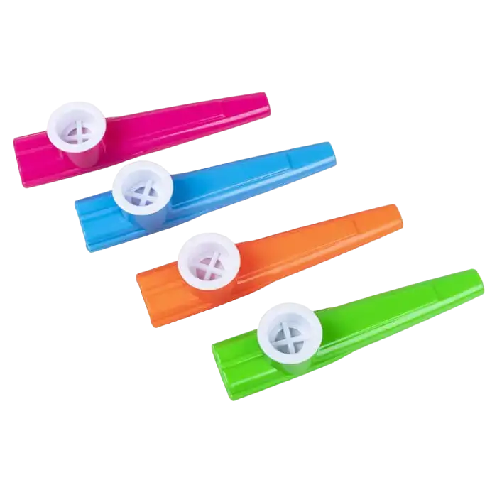 Farvede kazooer (sæt med 4)