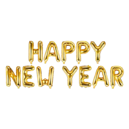 BALLONER BOGSTAV GODT NYTÅR - GULD - 422X46CM