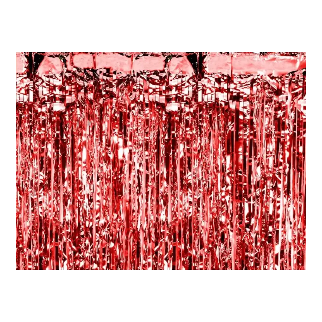 Rødt glitrende gardin - 90x250cm