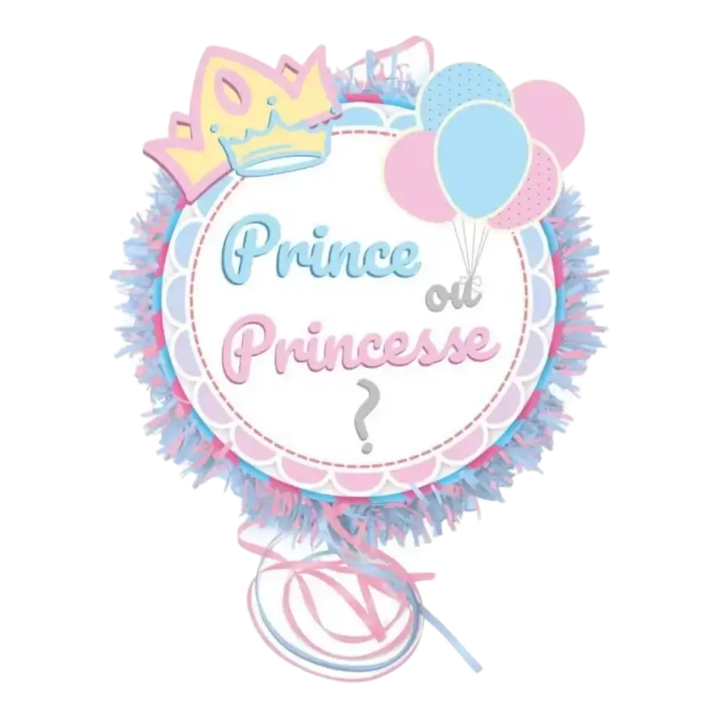 3D Pinata prins eller prinsesse ? -30 x 7,5 cm