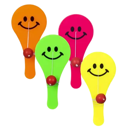 Små rackete med hoppebolde (sæt med 4 stk.)