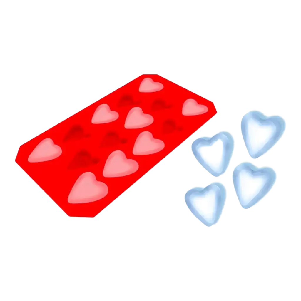 Rødt hjerte isterningeform