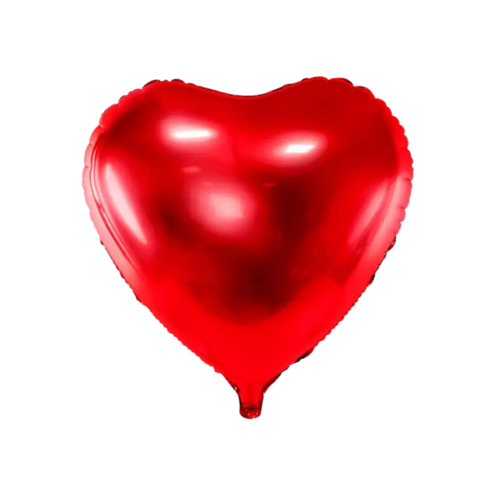 Aluminiumballon med rødt hjerte - 45 cm