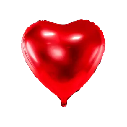 Aluminiumballon med rødt hjerte - 45 cm