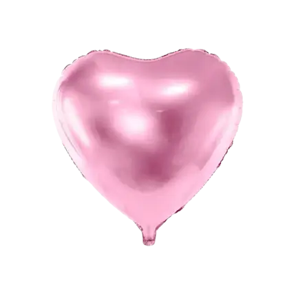 Lyserød hjerte ballon i aluminium - 45 cm