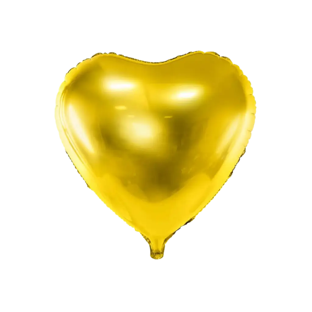 Aluminiumballon hjerte guld - 45 cm