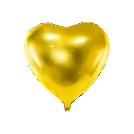 Aluminiumballon hjerte guld - 45 cm