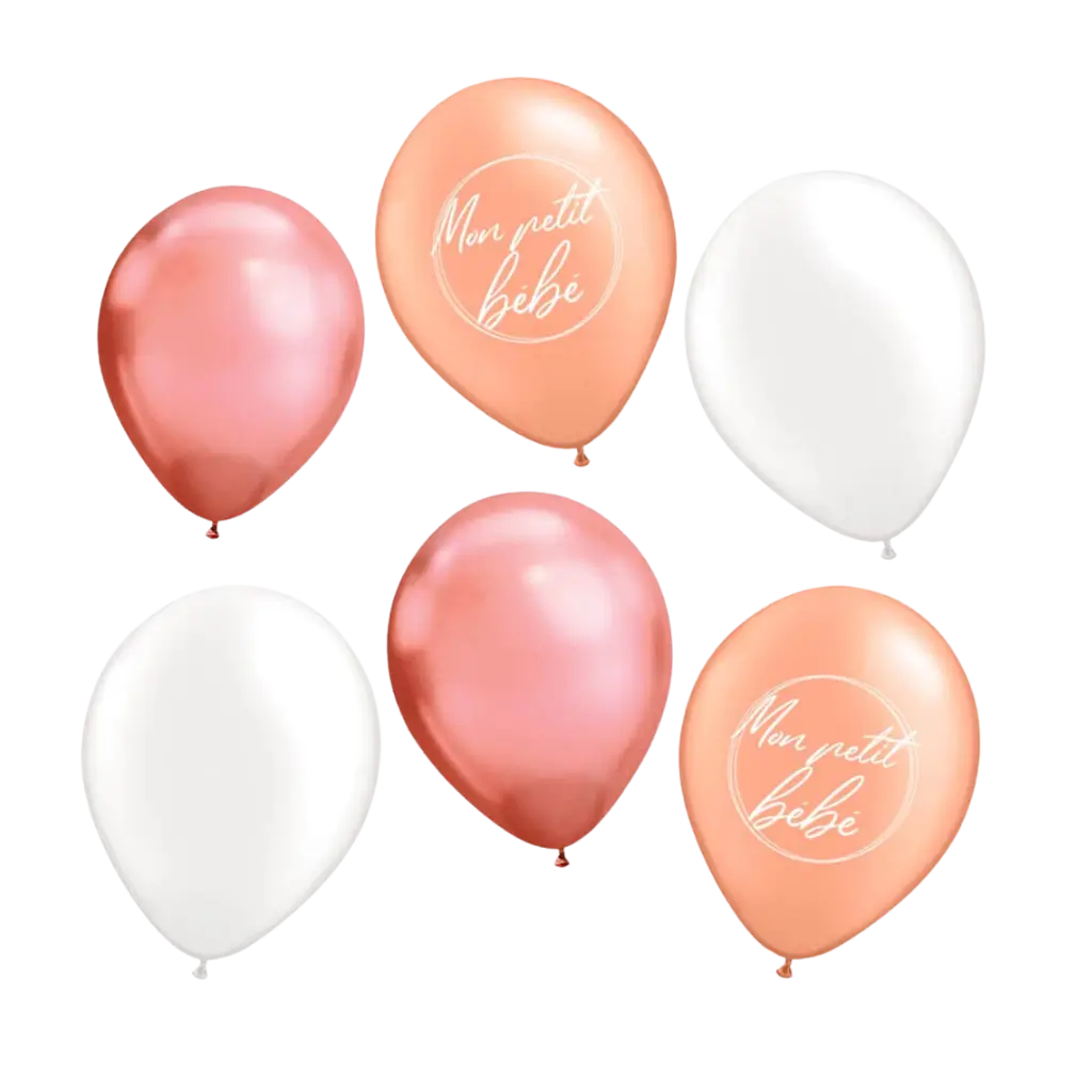 Balloner "Min lille baby" lyserøde - sæt med 6 - 30CM