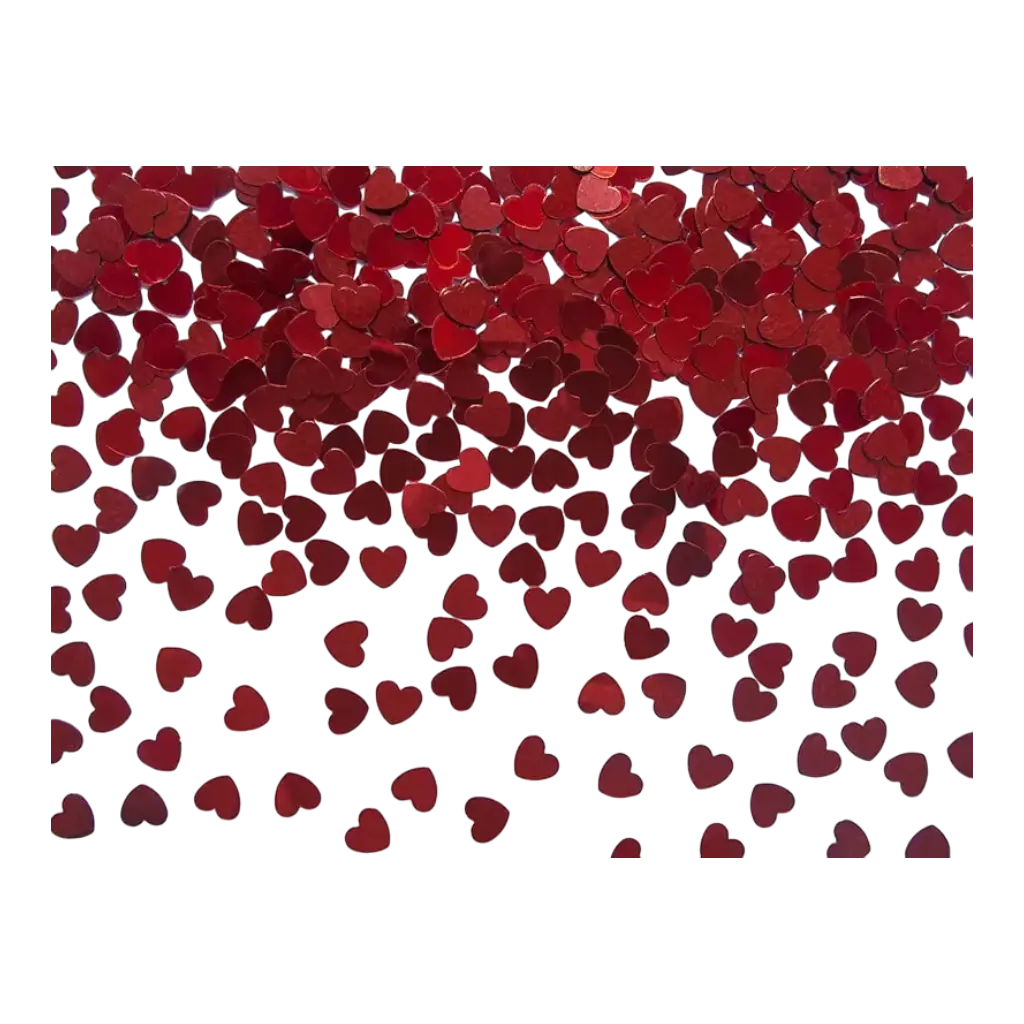 Confettis rødt hjerte - 30gr