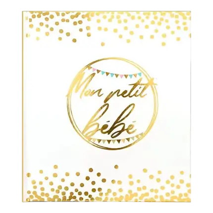 Gæstebog Min lille baby Hvid og guld