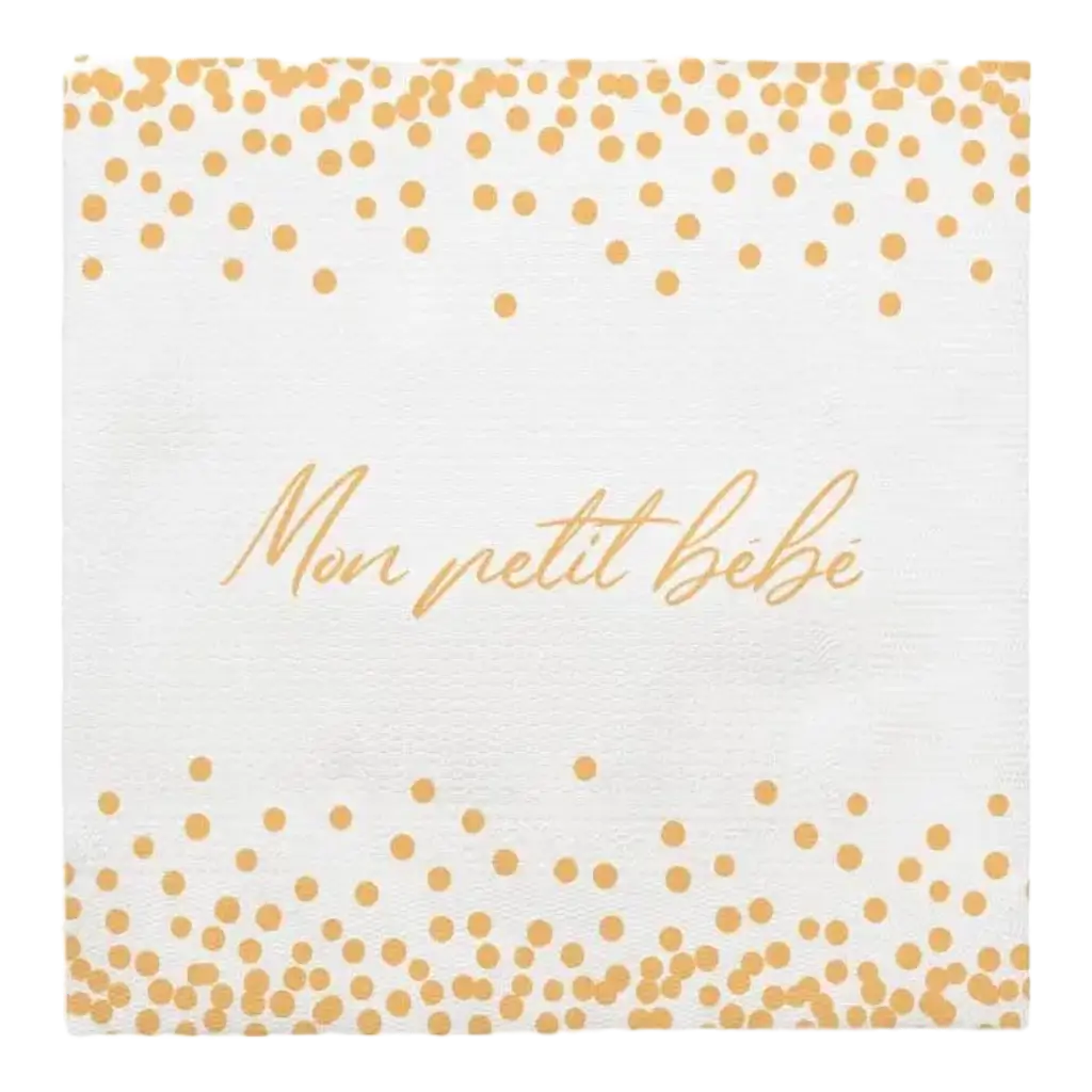 Gyldent håndklæde "My Little Baby" - sæt med 12 stk.
